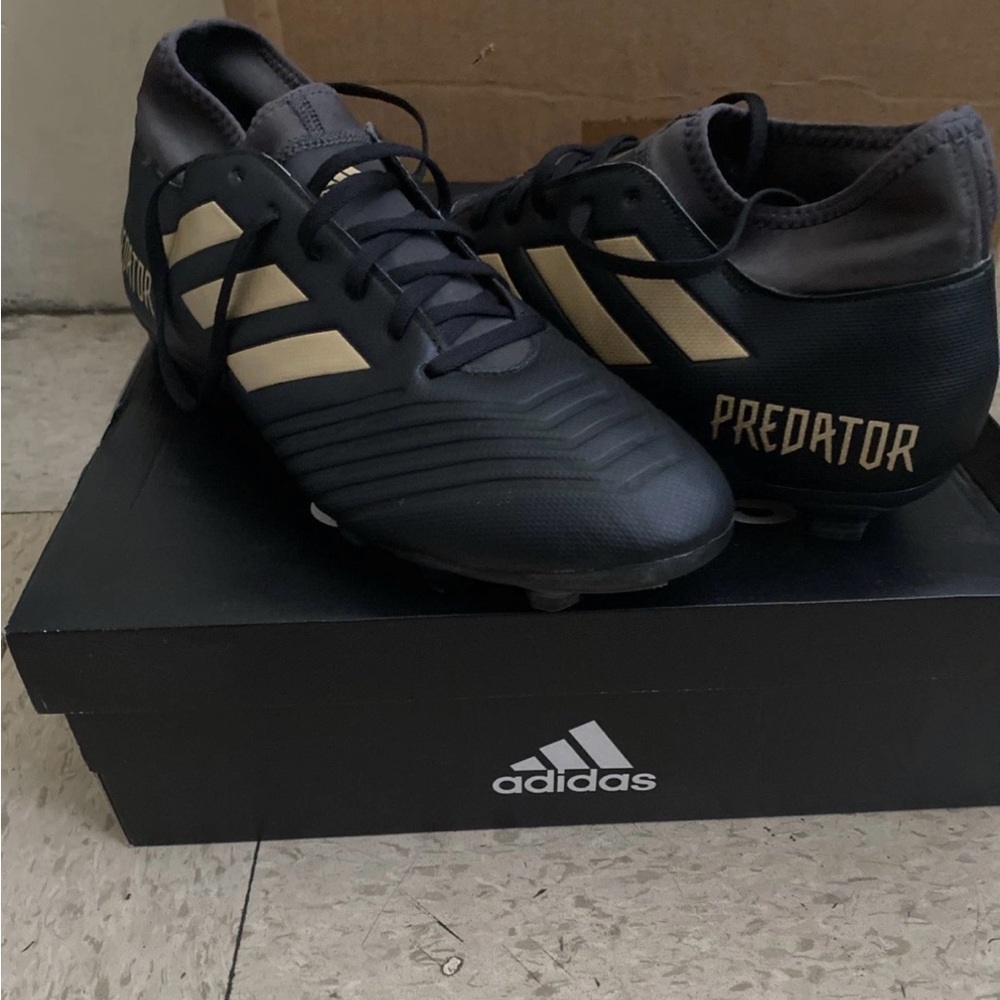Adidas Predator Black with Gold Accents Athletic Shoes